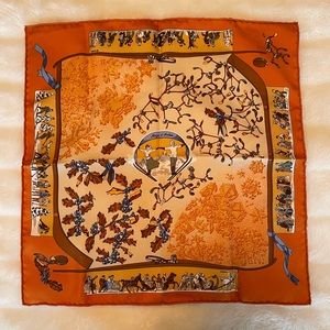 hermès silk stamped scarf